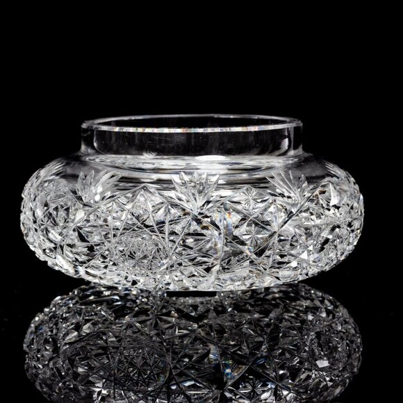 American Brilliant Cut Crystal Vanity Jar | Antique Collectible | Crystal Powder - Picture 8 of 8